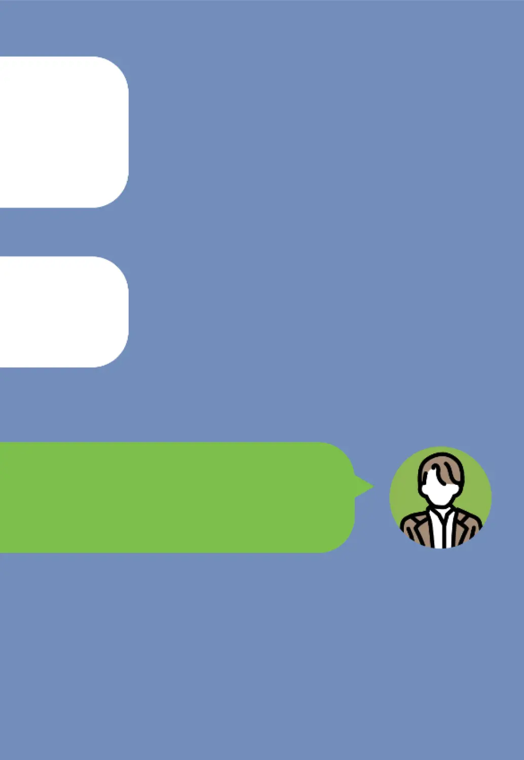 LINEを使ったお客様とのコミュニケーションのイメージ画像のカードが、重なったカードの4番目にある